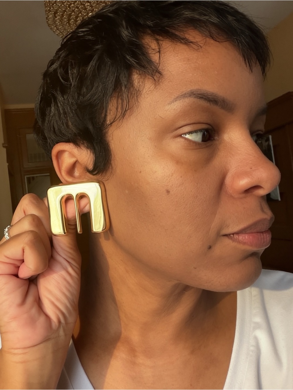 Murway Gold Statement Hoop Earring - Women Jewelry